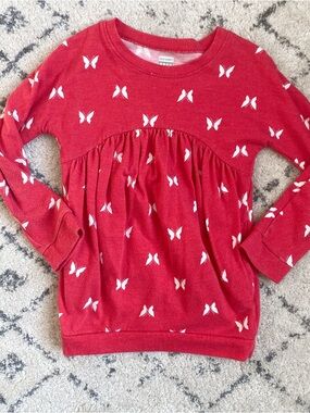 Old Navy red butterfly tunic sweatshirt